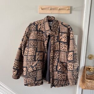 Vintage Cilo animal print quilted jacket